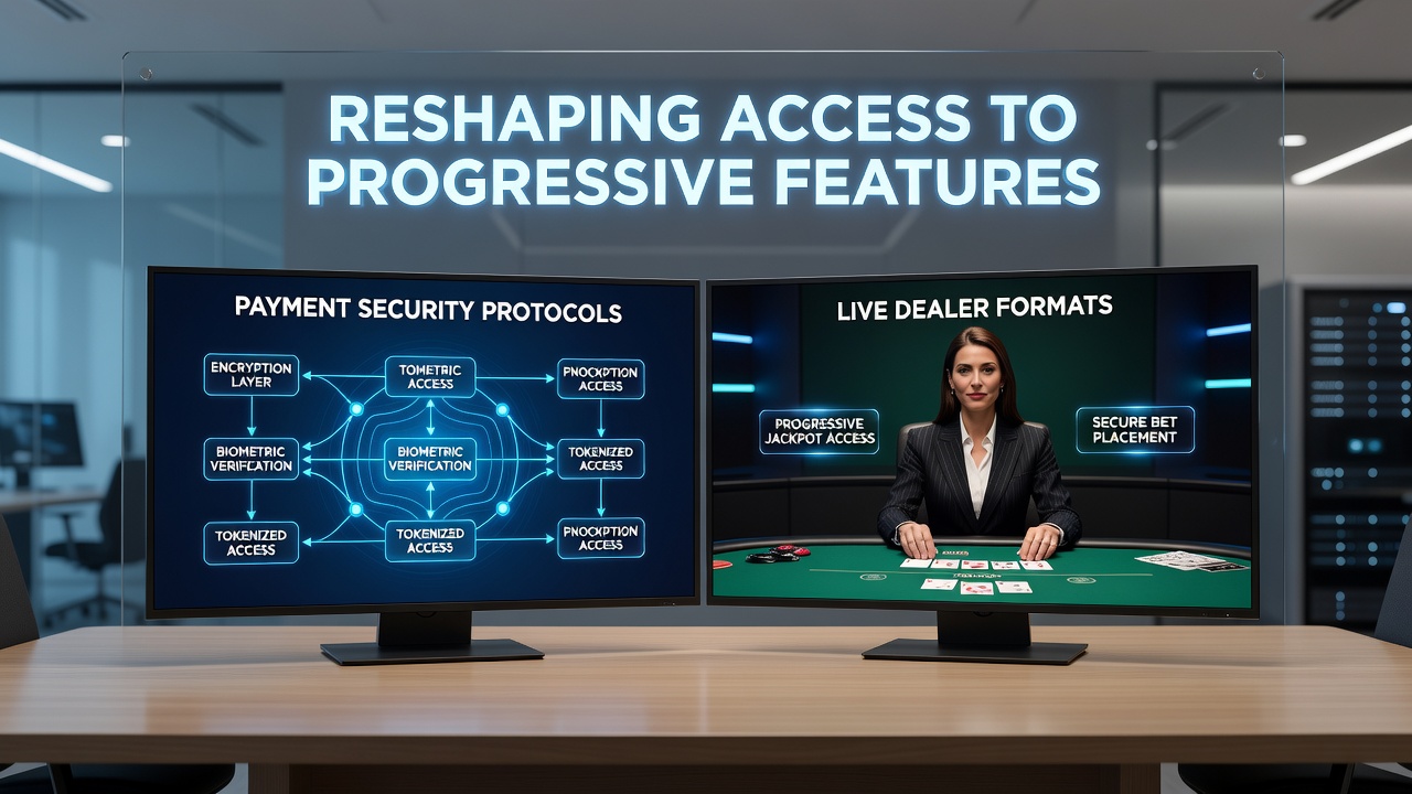 Live dealer table with overlaid security indicators highlighting progressive jackpot access controls